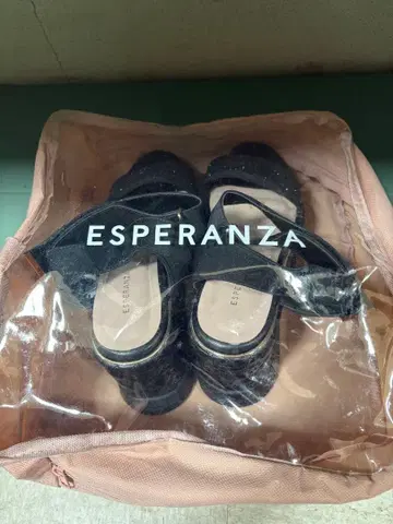 ESPERANZA 통굽 샌들 블랙 M