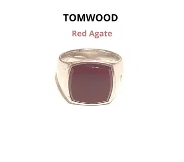 [레어] 톰우드 TOM WOOD 붉은 마노 스퀘어 실버 반지