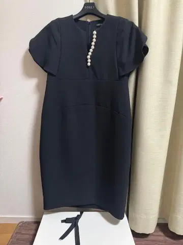 YOKO CHAN 펄 장식 원피스 블랙