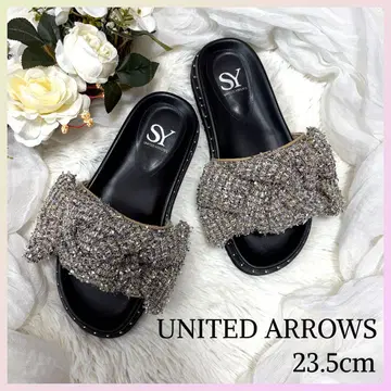 [ 컨디션 최상 ] UNITED ARROWS 샌들 리본 블랙 23.5