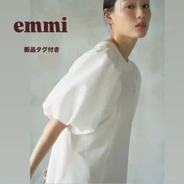 [택 포함 새상품] emmi 워셔블 퍼프 슬리브 맥시 길이 원피스