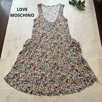 새상품급 LOVE MOSCHINO 슬리브리스 꽃무늬 원피스 워셔블