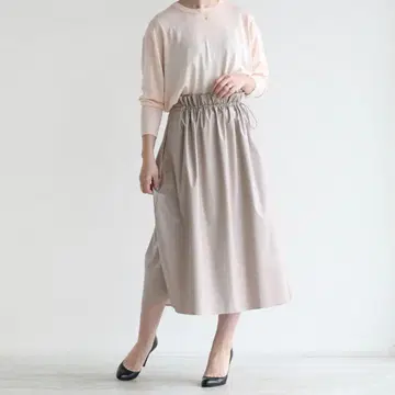 Ballsey 보르지 라이트 가죽 프론트 개더 스커트 드로스트