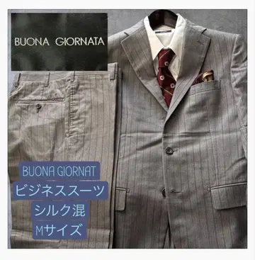 BUONA GIORNATA 남성용 스트라이프 패턴 수트 그레이