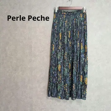 Perle Peche 페르르페슈 꽃무늬 플리츠 스커트 38 M