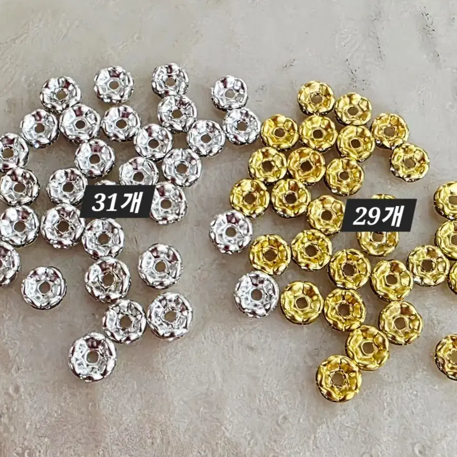 론델비즈 물결큐빅 2색 6mm 60개 일괄