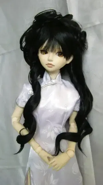 SALE 내열 인형 가발 [히메카즈라] 볼륨 헤어 웨이브 블랙 MS