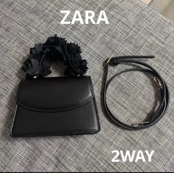 [새상품급] ZARA 플라워 디테일 크로스 바디백 2way 블랙
