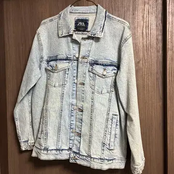 ZARA 데님 자켓 케미컬 워시 L 사이즈