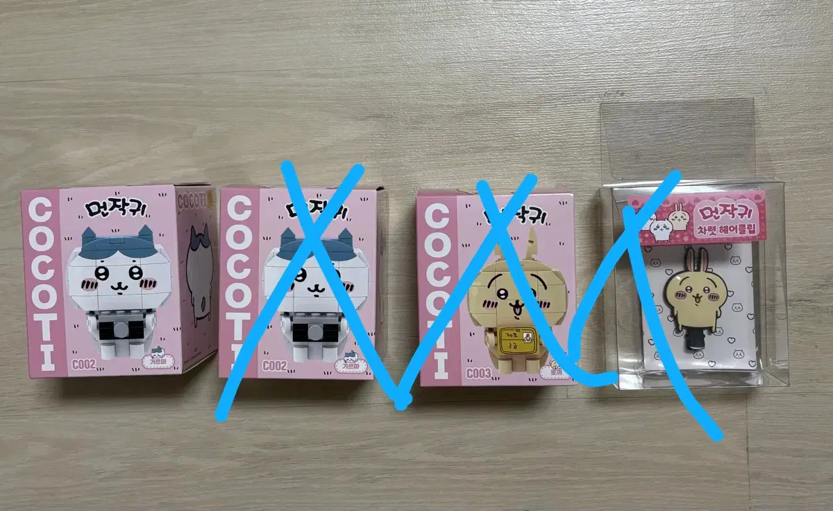 먼작귀 치이카와 하치와레 우사기 레고 피규어 조립식 , 헤어핀 머리핀 우사기 차렷 새상품