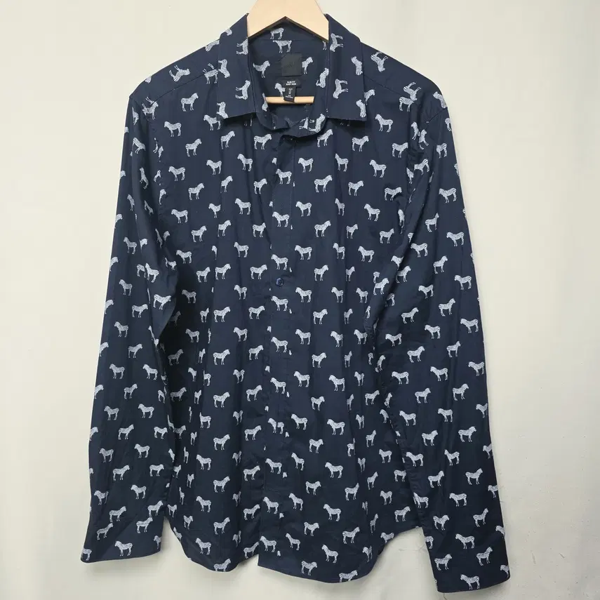 [H&M] 남성 지브라 도트 셔츠 XL