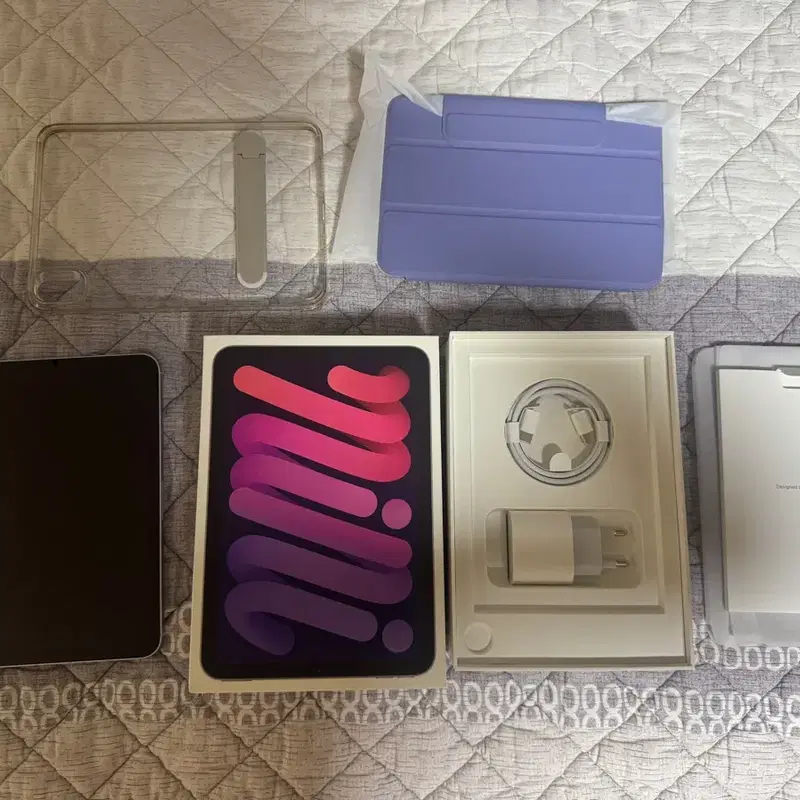 아이패드 미니7 셀룰러 128GB 퍼플 + 케이스 + 펜슬