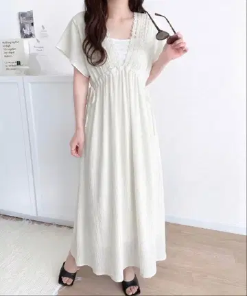 [ mily bilet ] 레이스 사용 양류 플레어 원피스
