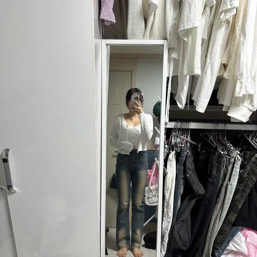 빈티지 워싱 부츠컷 데님