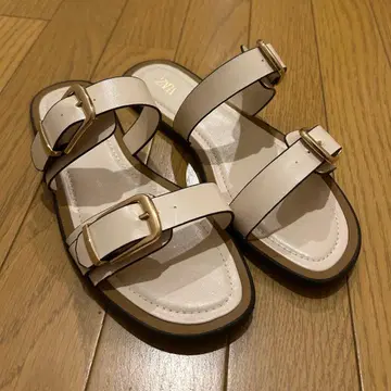 ZARA 더블 스트랩 버클 샌들 37
