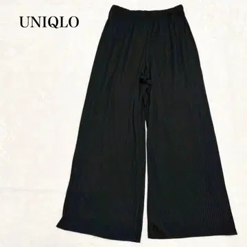유니클로 플리츠 스트레이트 팬츠 이지 릴랙스 허리밴딩 라프