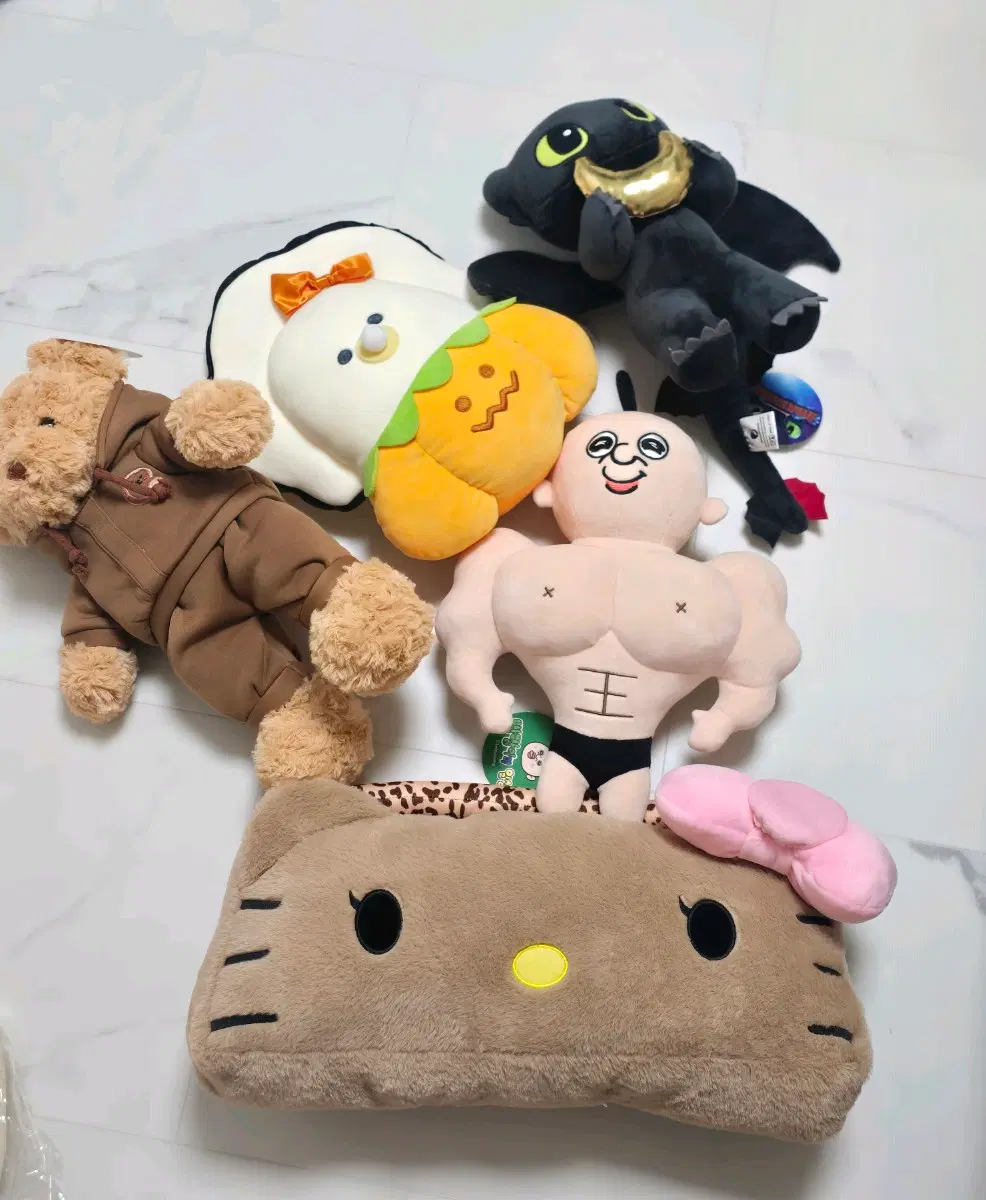 중형인형모음 투슬리스 빵빵이 헬로키티 곰인형 베이비굴 등 새상품