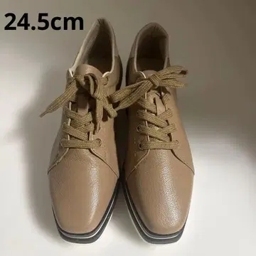 여성용 통굽 스니커즈 브라운 베이지 이종 소재 믹스