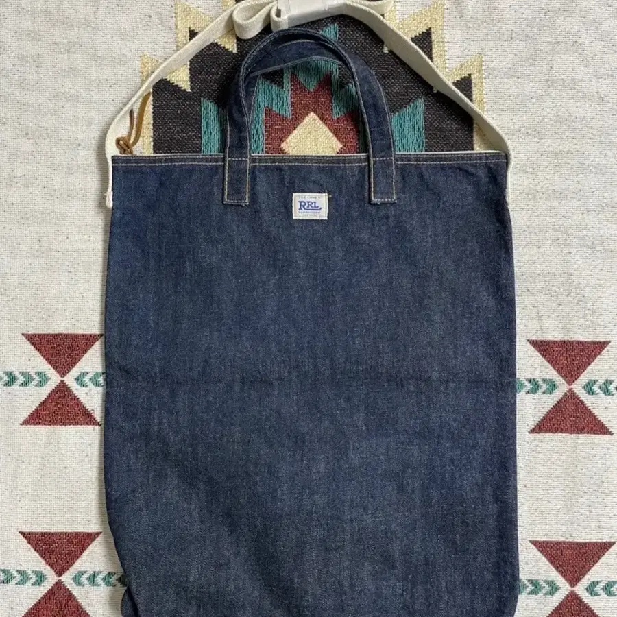 RRL 더블알엘 셀비지 데님 2WAY 토트백 숄더백 인디고 (탈론지퍼)