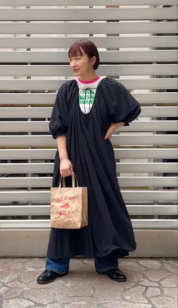 빔즈 보이 저지 개더 원피스
