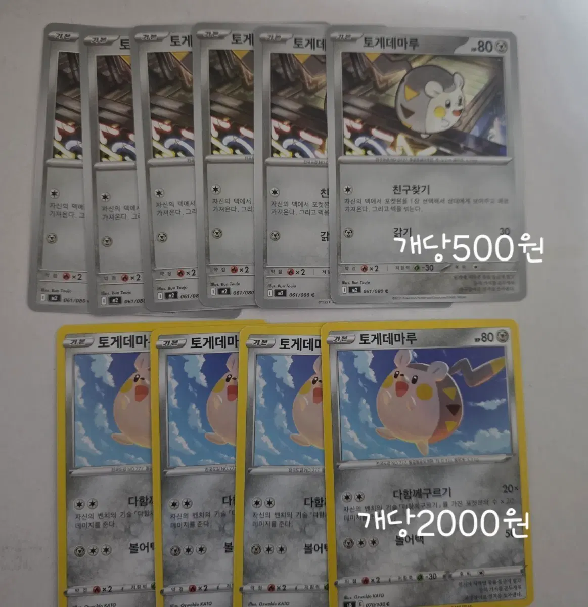 포켓몬 카드 토게데마루 2종