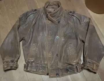 Wind Armor 가죽 더블 라이더스 자켓 브라운