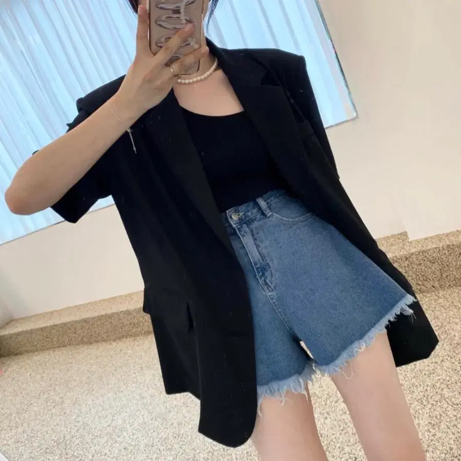 새상품>>온오프 팡파레 청반바지 M