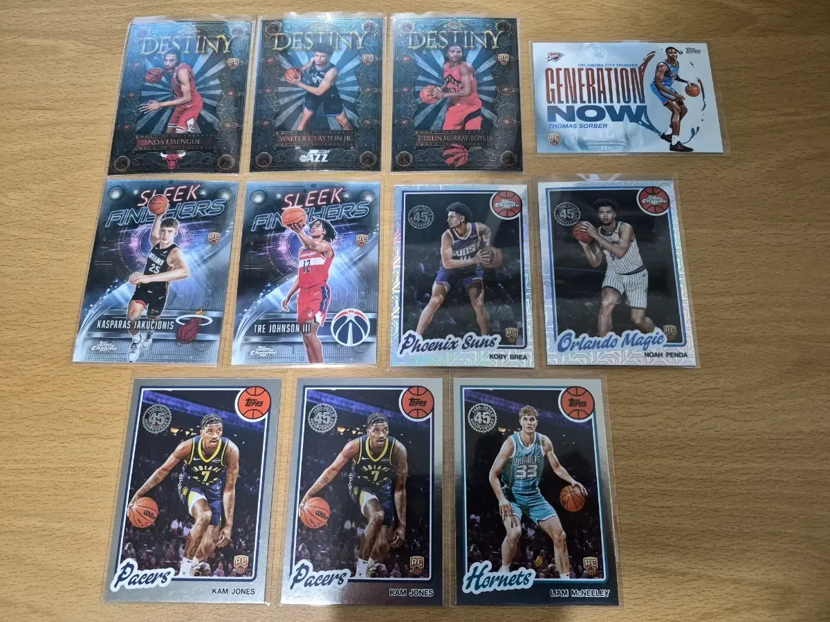 NBA 2025 탑스, 탑스크롬 루키 카드 11장랏 판매합니다.