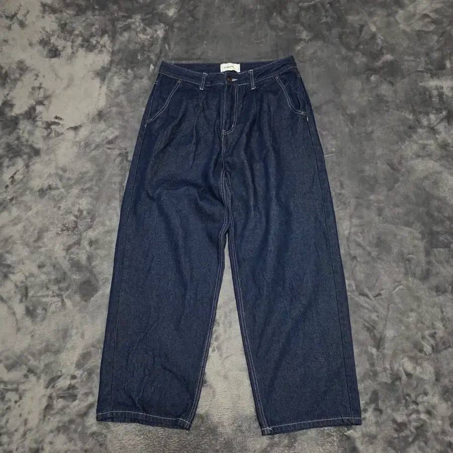 (XL)키뮤어 원턱 벌룬 데님 팬츠