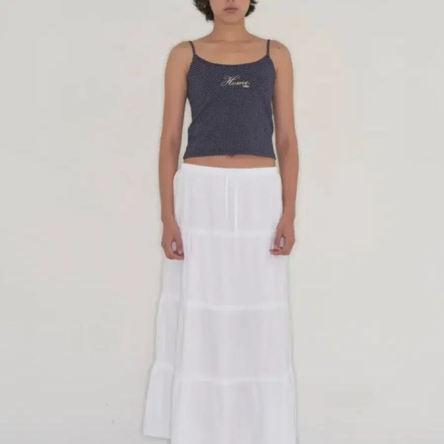 홈바디띵즈 Maxi Shirring Flare Skirt 화이트 스커트 캉캉스커트 치마