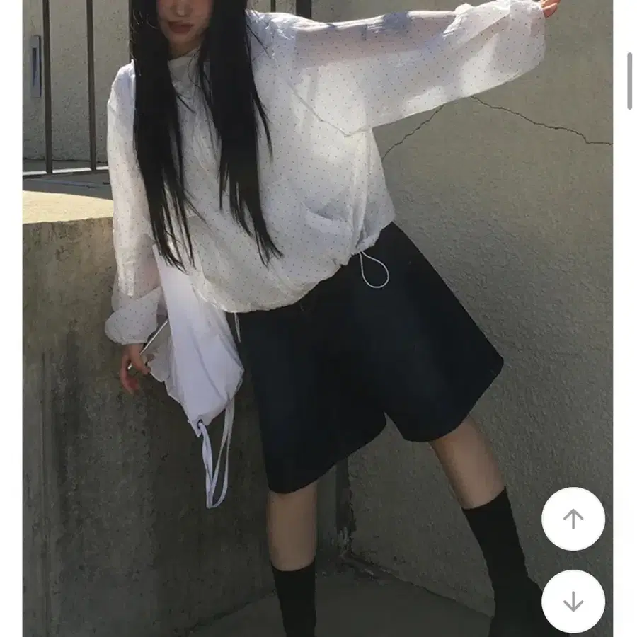 에이블리 도트 바람막이 자켓