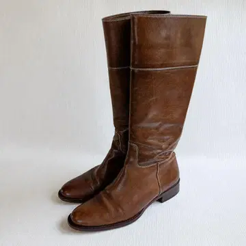 새상품급 BARCLAY 버클레이 롱 부츠 23.5cm 천연 가죽 일본제