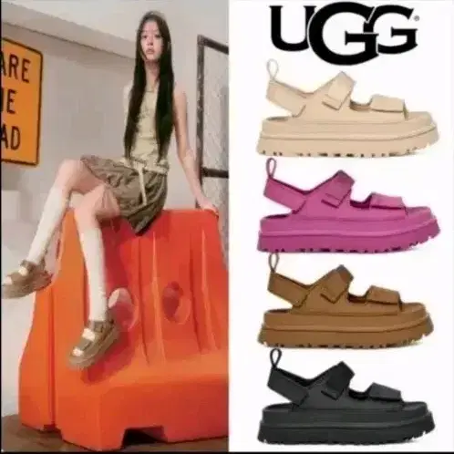 UGG 어그 키높이 브라운 샌들 240mm