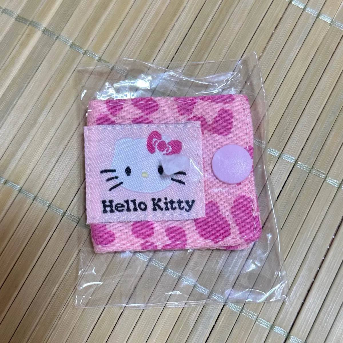 핑크 호피 키티 이어폰 줄 케이블 홀더