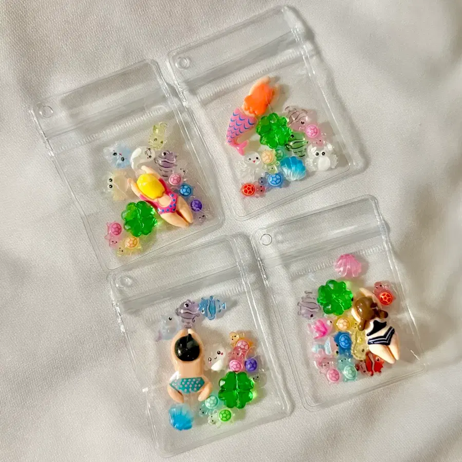 행운 거북이 수영 키링 바다 여름 썸머 지퍼백