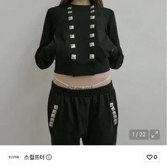 스컬프터 나폴레옹 스터드 후드티 블랙