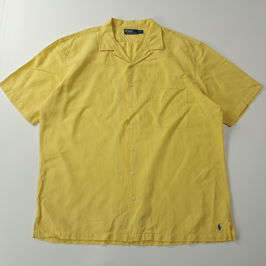 CA264 XLT 폴로 하단로고 90s 린넨실크 캠프카라 반팔 셔츠 남방