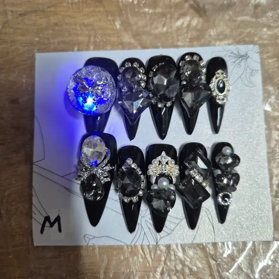 LED 풀파츠 네일팁 미듐