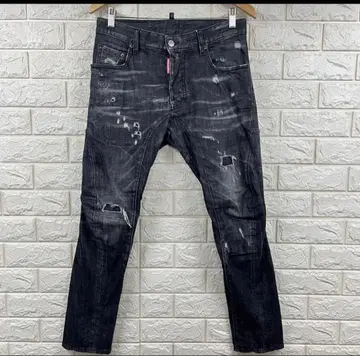 DSQUARED2 데미지 가공 데님 팬츠 블랙