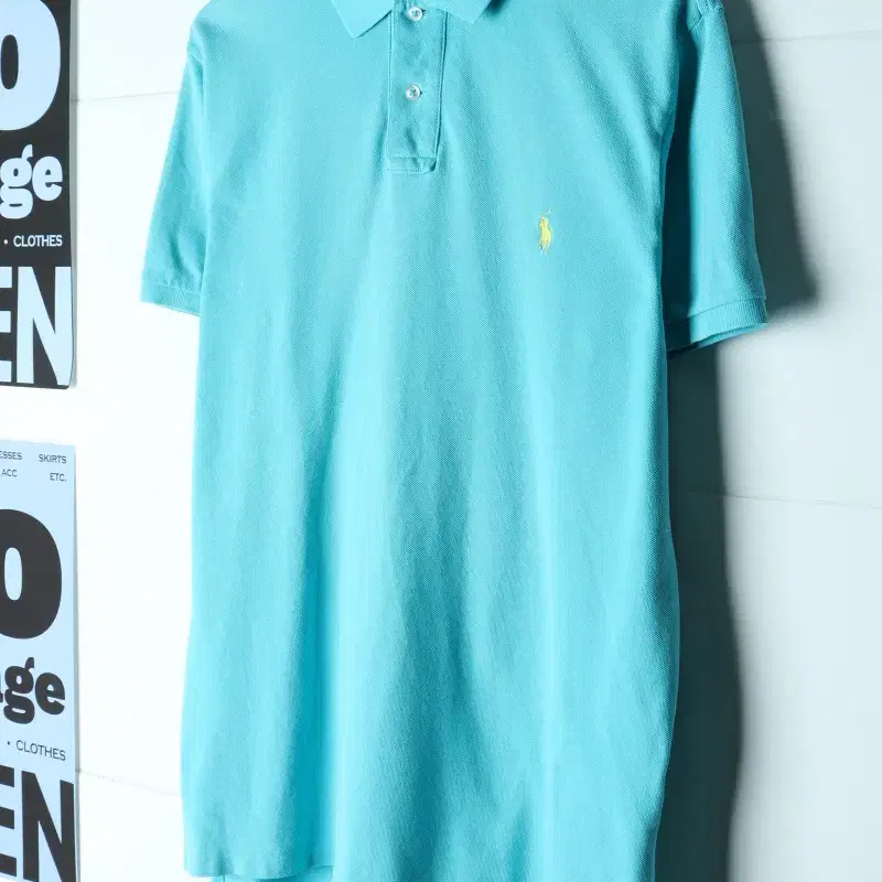 (L-XL) 폴로 랄프로렌 반팔 카라 티셔츠 USA 연블루-H35866