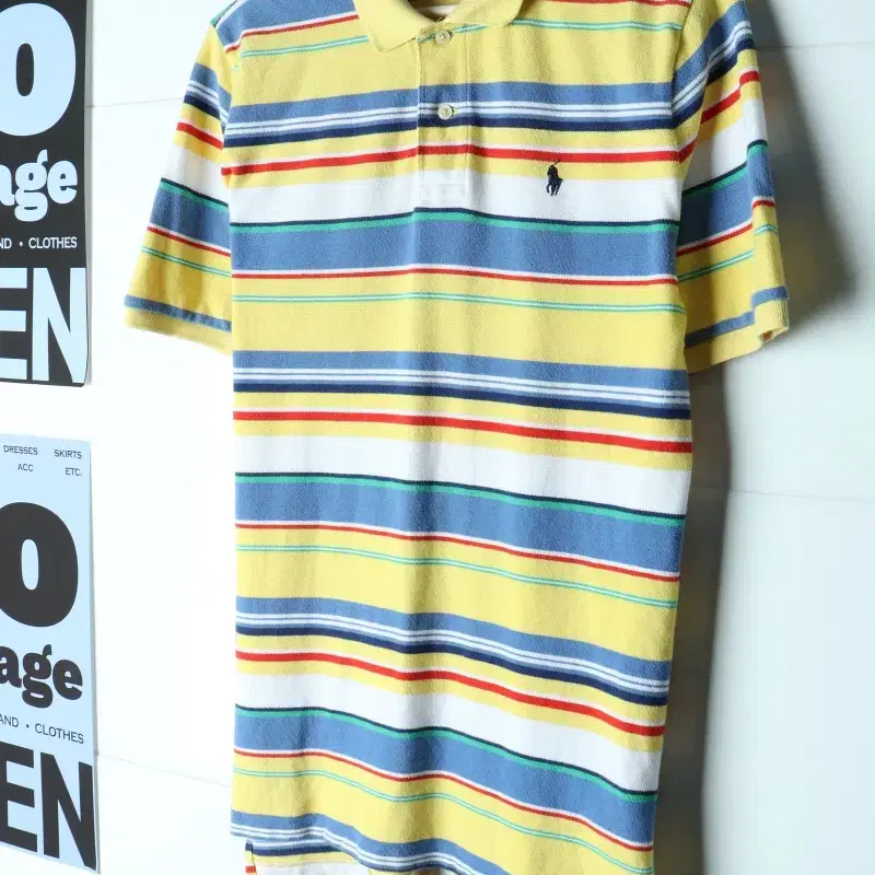 (XL) 폴로 랄프로렌 반팔 카라 티셔츠 USA 스트라이프-H35868