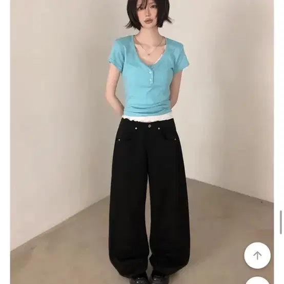 쿨냉 끼올 히든 밴딩 사이드 절개 와이드 팬츠 판매(새상품)
