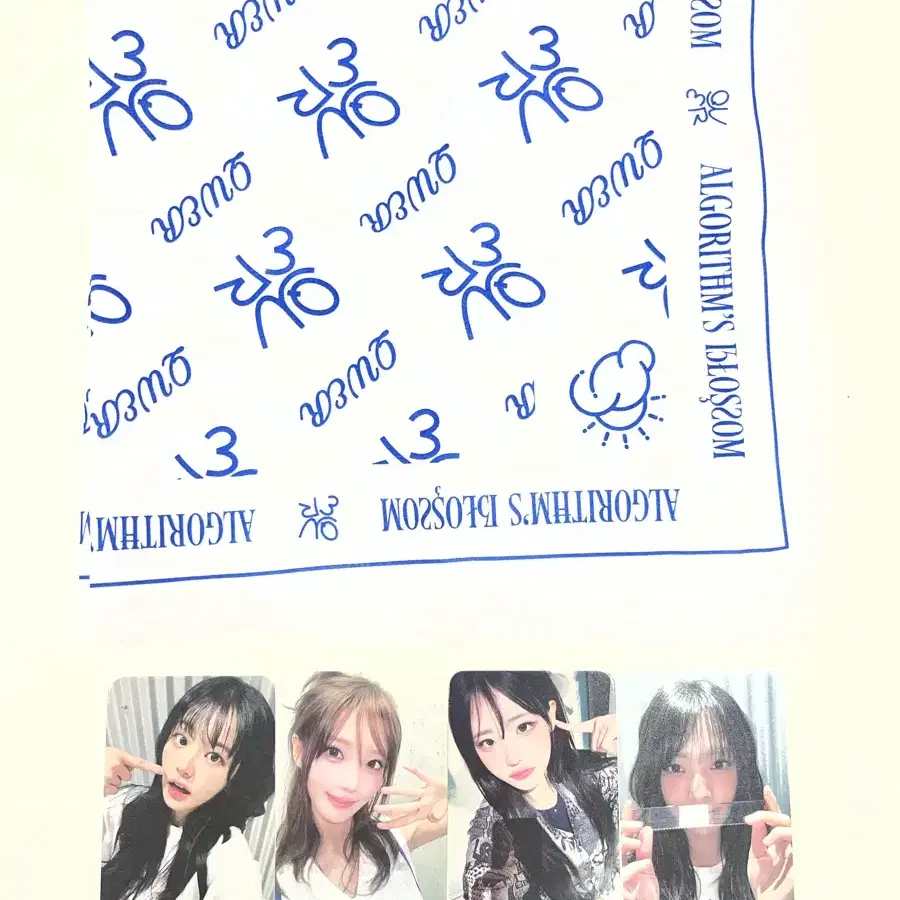 qwer 굿즈 알고리즘블라썸 반다나 + 미공포 포카 1세트