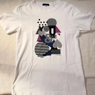 Paul Smith 반팔 T셔츠 S 일본제 코튼 로고 프린트 화이트