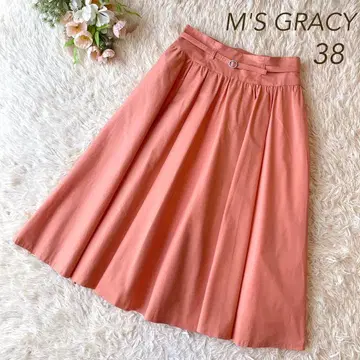 컨디션 최상 M'S GRACY 2024년 개더 스커트 오렌지 38