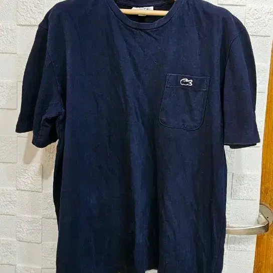 (Z)라코스테 네이비 포켓 반팔티 XL