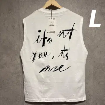 ZARA 자라 릴랙스핏 텍스트 탱크탑 L 화이트