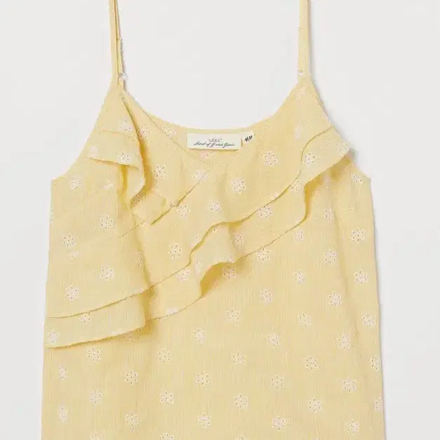H&M 플라운스 디테일 스트랩 탑 옐로우 EUR 38 (한국 m 55~66)