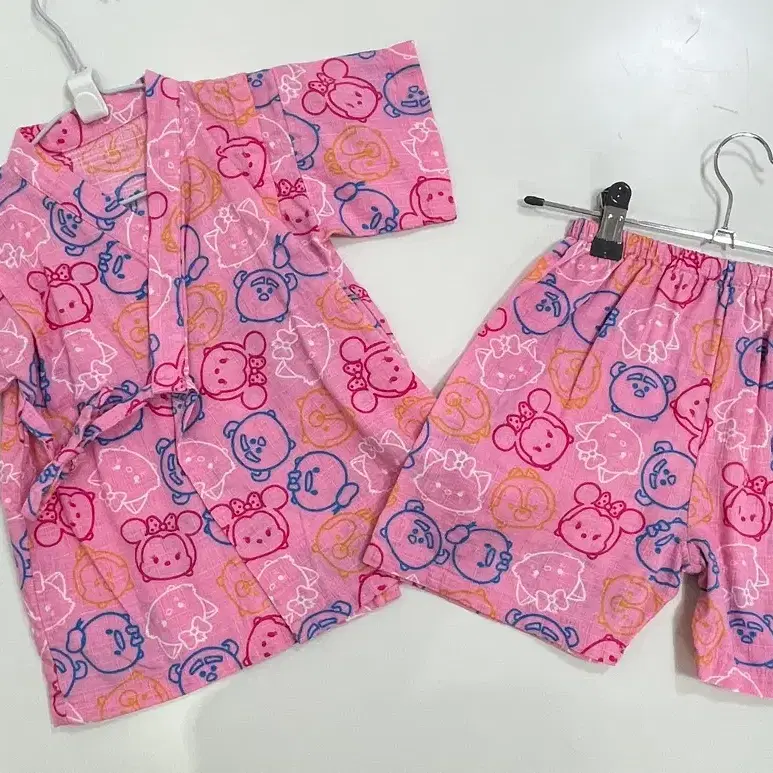 일본 100 디즈니 츠무츠무 썸썸 여아 유카타 상하복 세트. 잠옷
