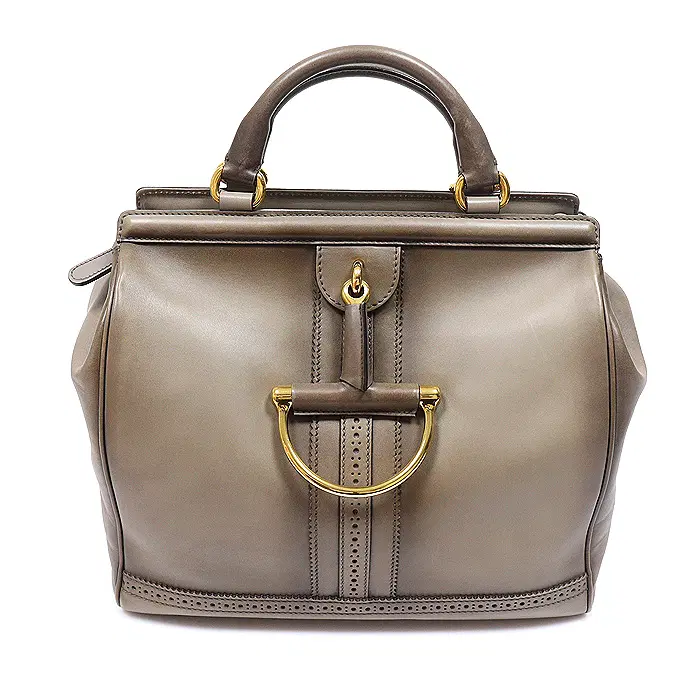 Gucci(구찌) 296900 그레이 카프스킨 브로그 듀일리오 탑핸들 토트백 MUJ75333GU